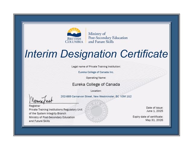 Eureka College Certification PTIB